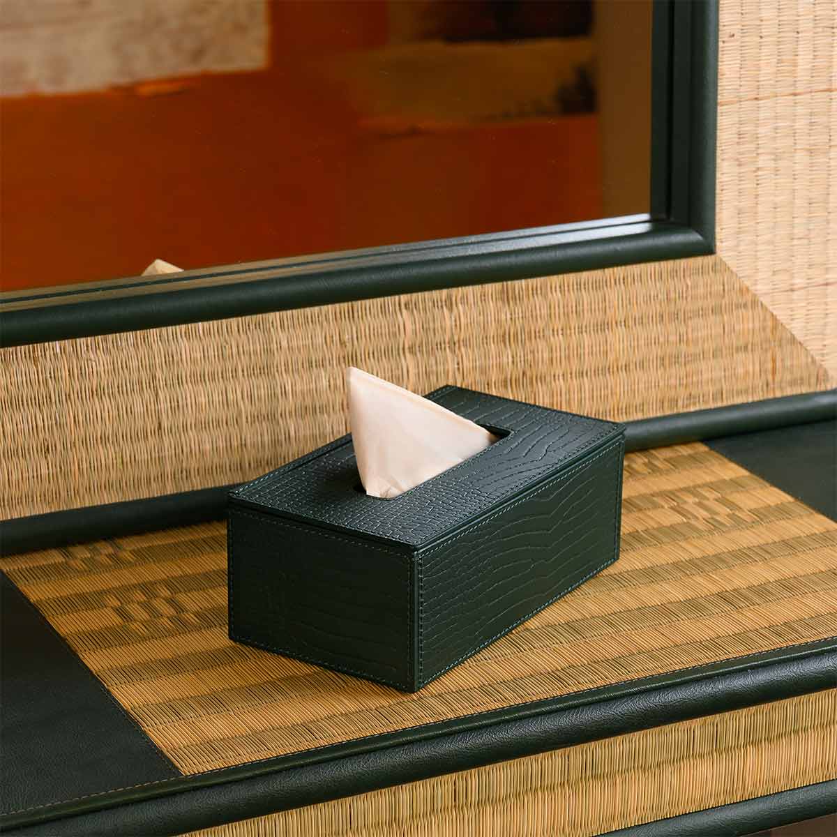 Sterling Tissue Box Holder Green