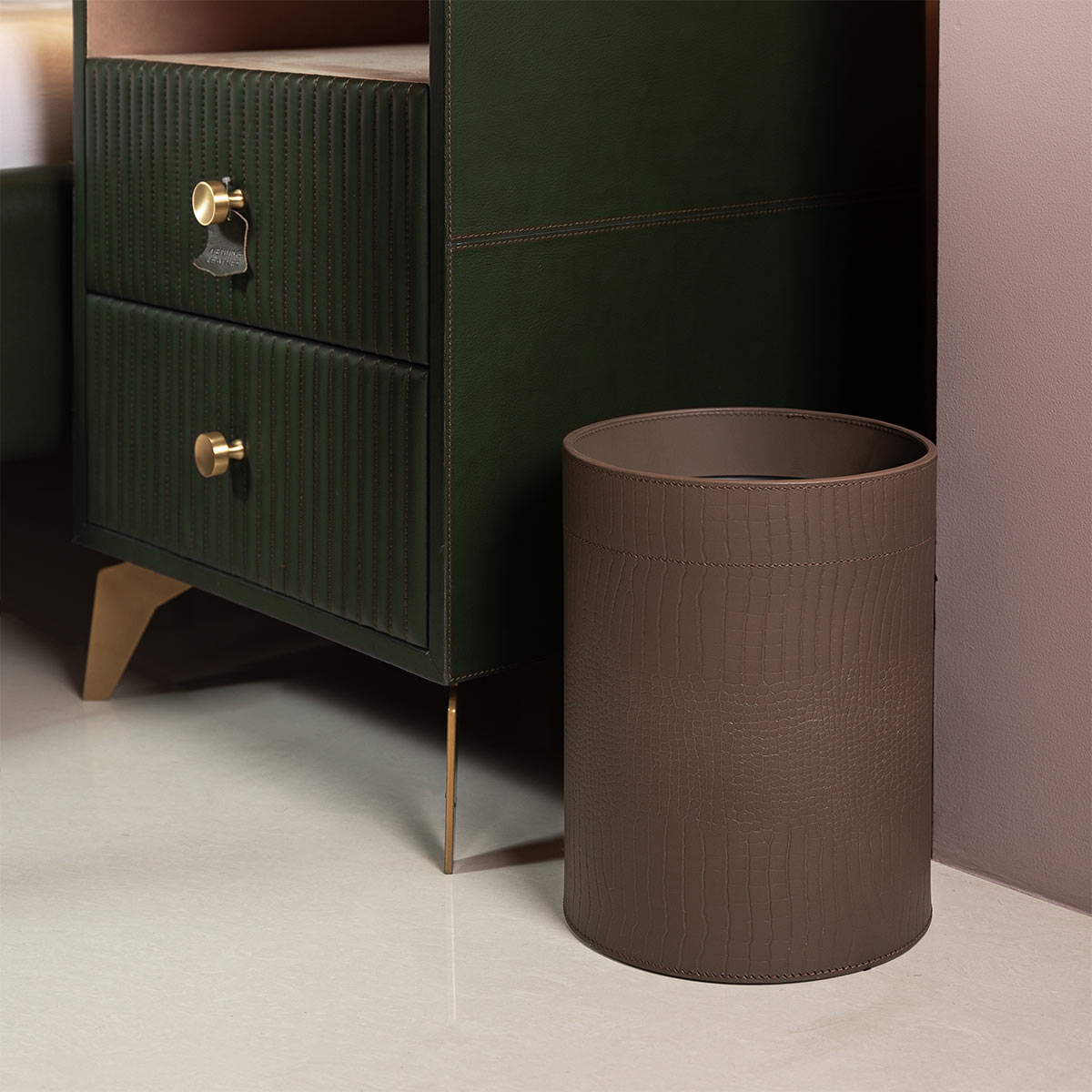 Sterling Wastebin With Metal Inner Taupe