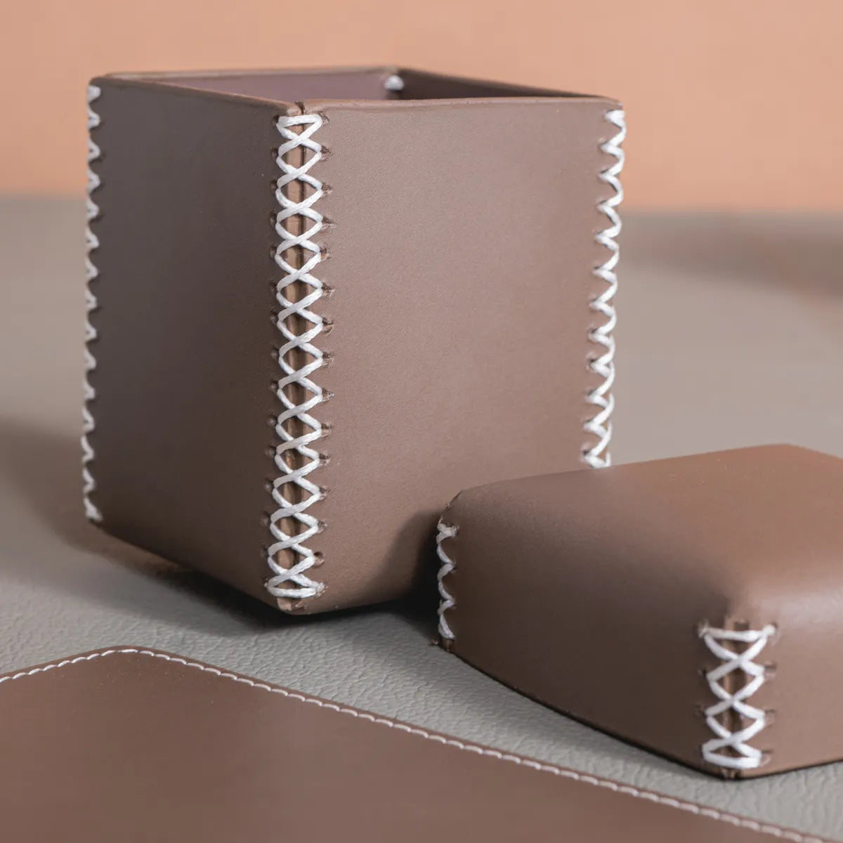 Modella Mousepad, Storage Box And Pen Holder (Taupe)