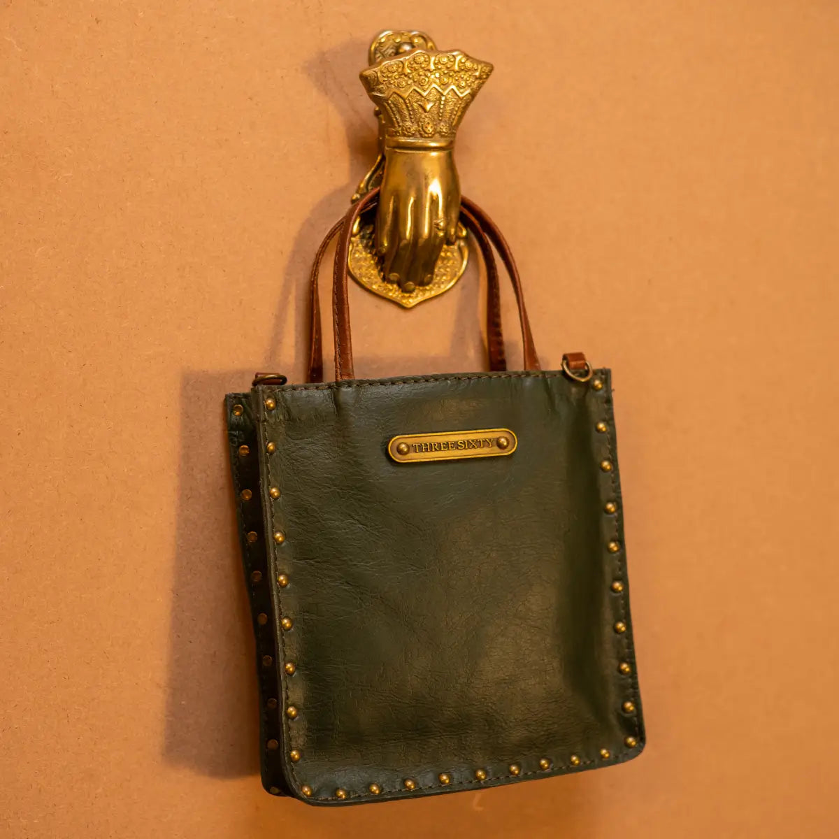 Ines Sling Bag - Genuine Waxy Leather Olive Green