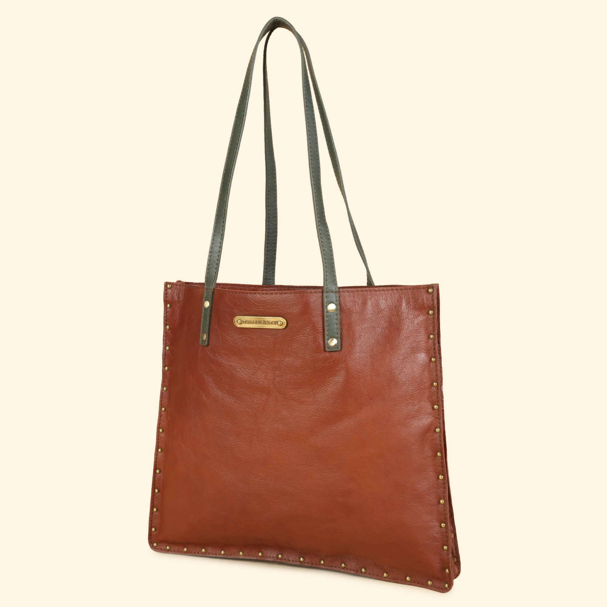 Ines Tote Bag - Genuine Waxy Leather Cognac