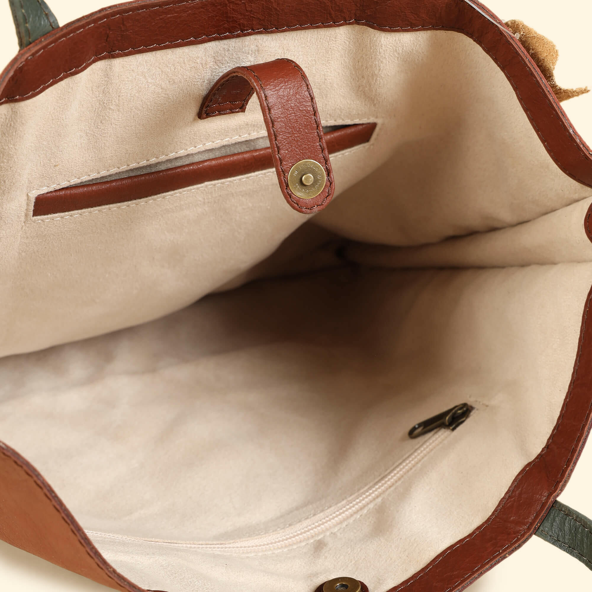 Ines Tote Bag - Genuine Waxy Leather Cognac