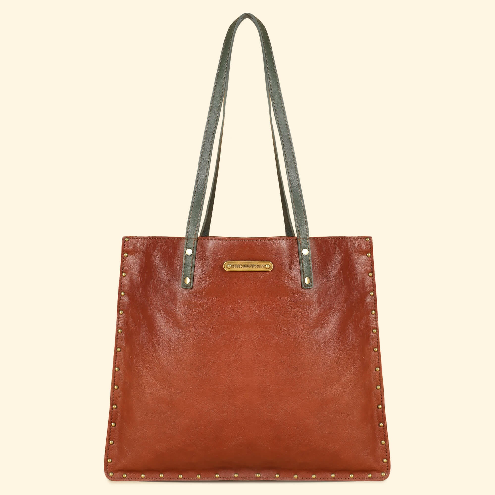 Ines Tote Bag - Genuine Waxy Leather Cognac