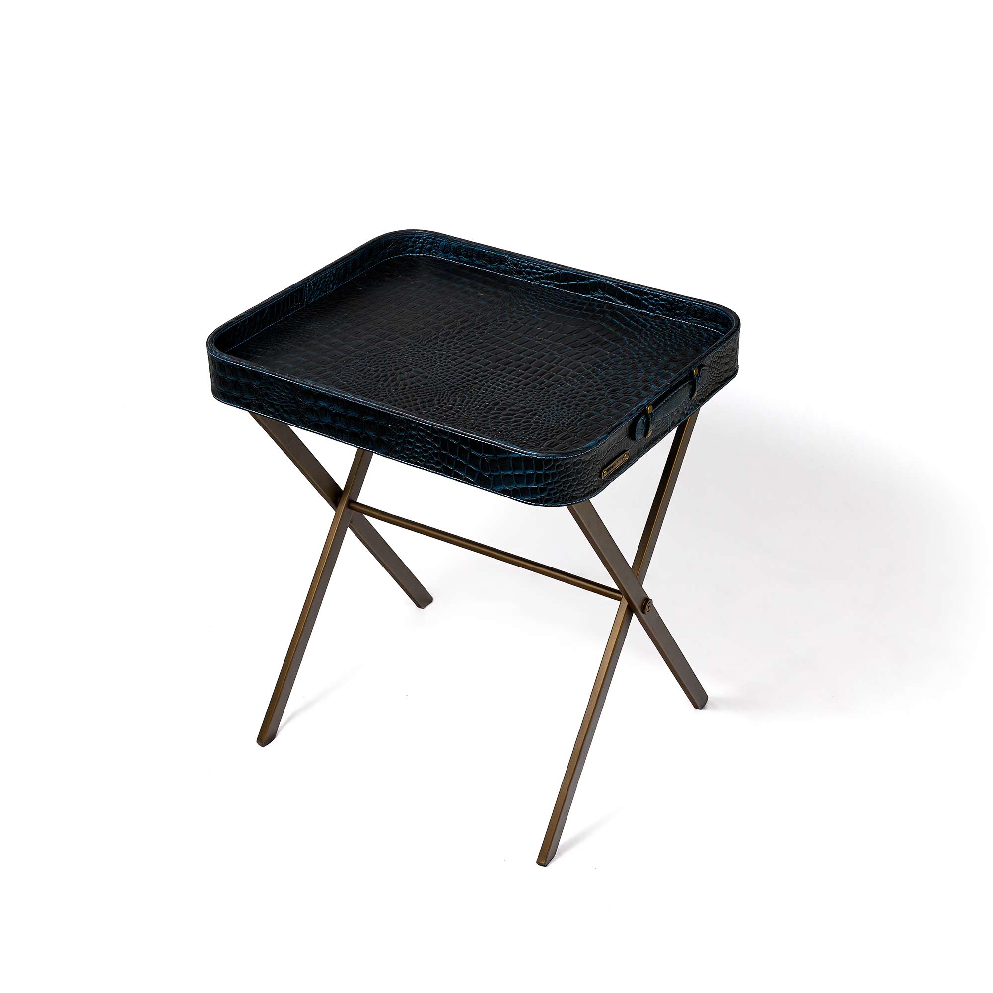 Tray On Stand Croco Blue - Three Sixty Life