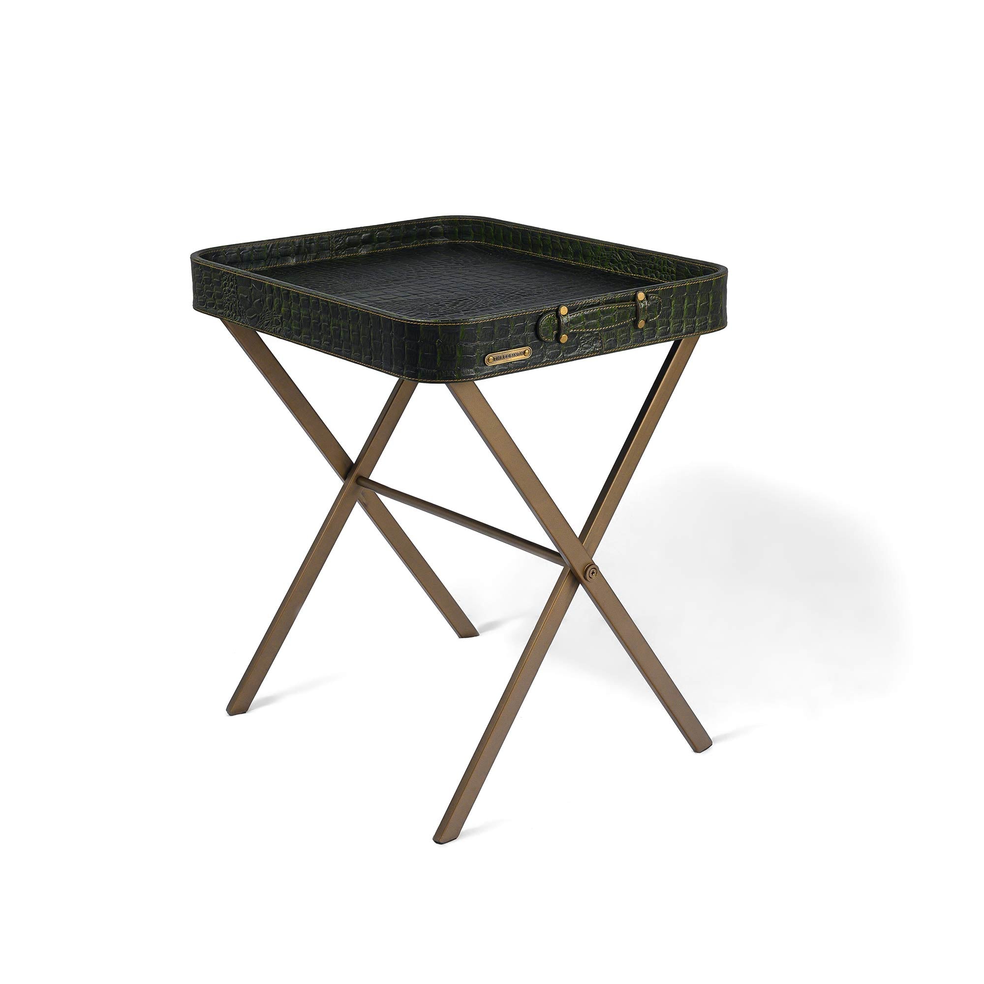 Tray On Stand Croco Green