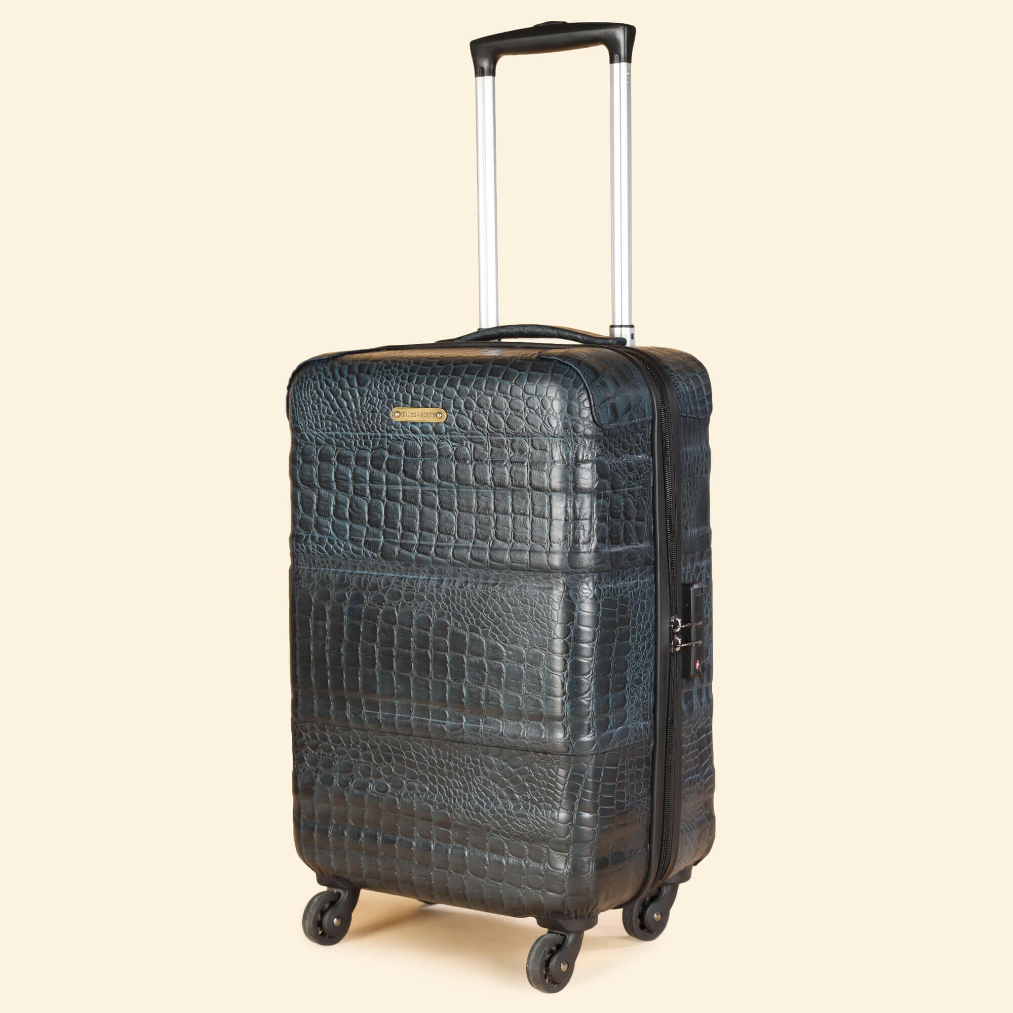 Trolley Bag Premium Quality Genuine Croco Leather Blue