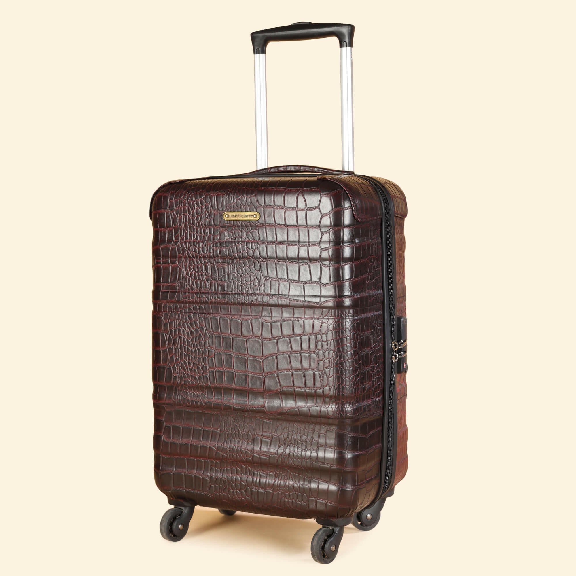 Trolley Bag Premium Quality Genuine Croco Leather Burgundy