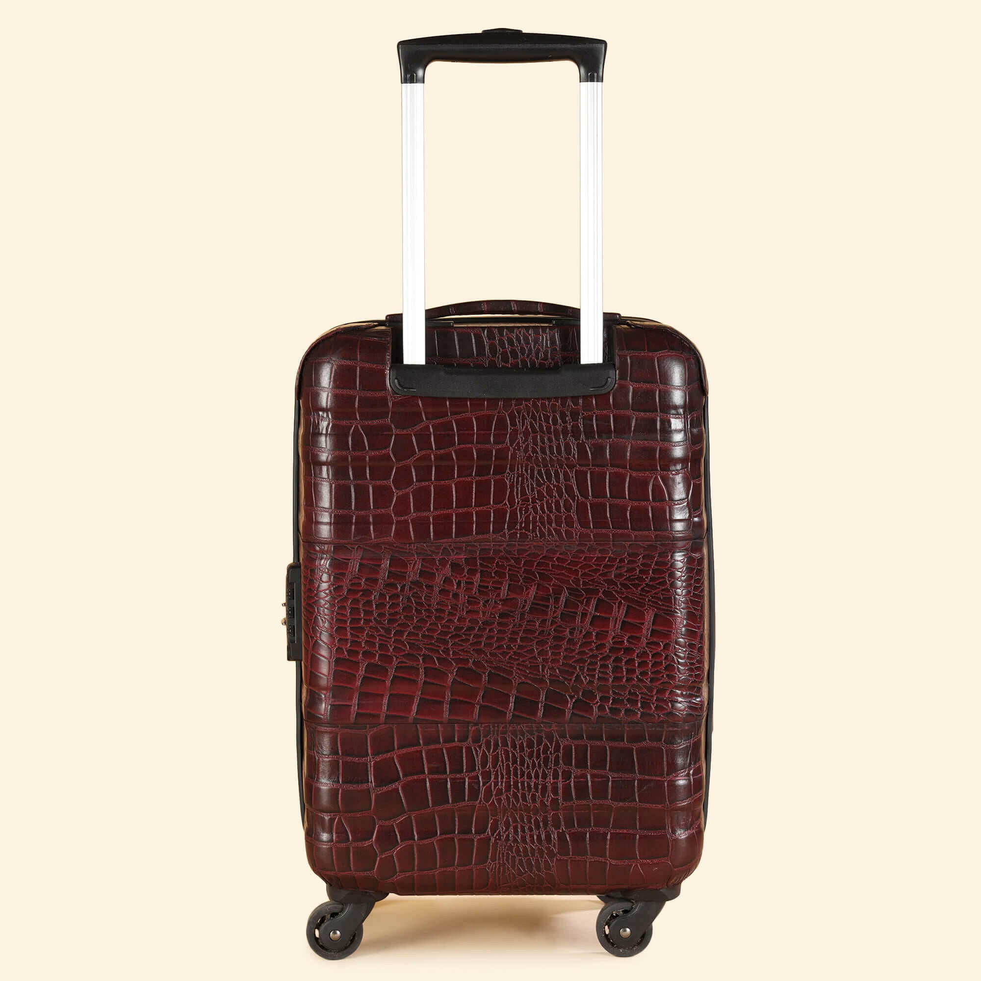 Trolley Bag Premium Quality Genuine Croco Leather Burgundy