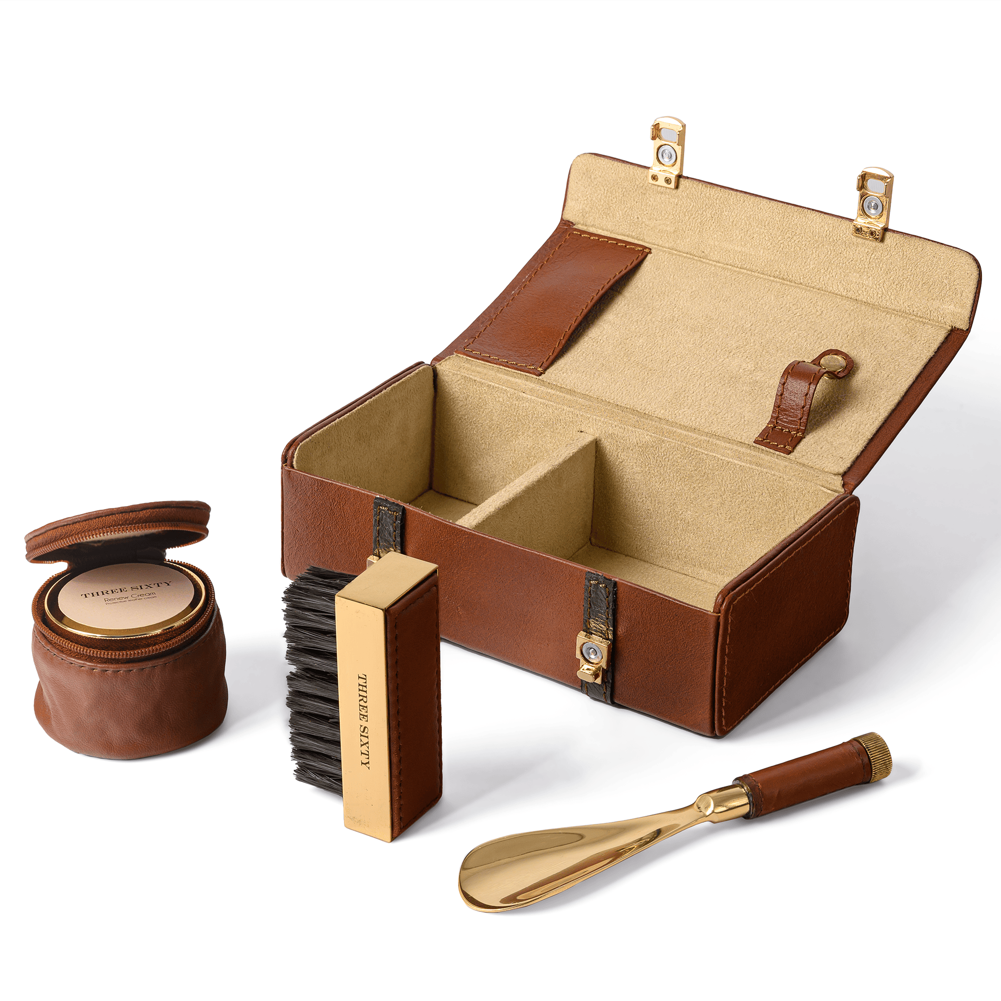 Valisette Dress Shoe Care Kit Leather Cognac