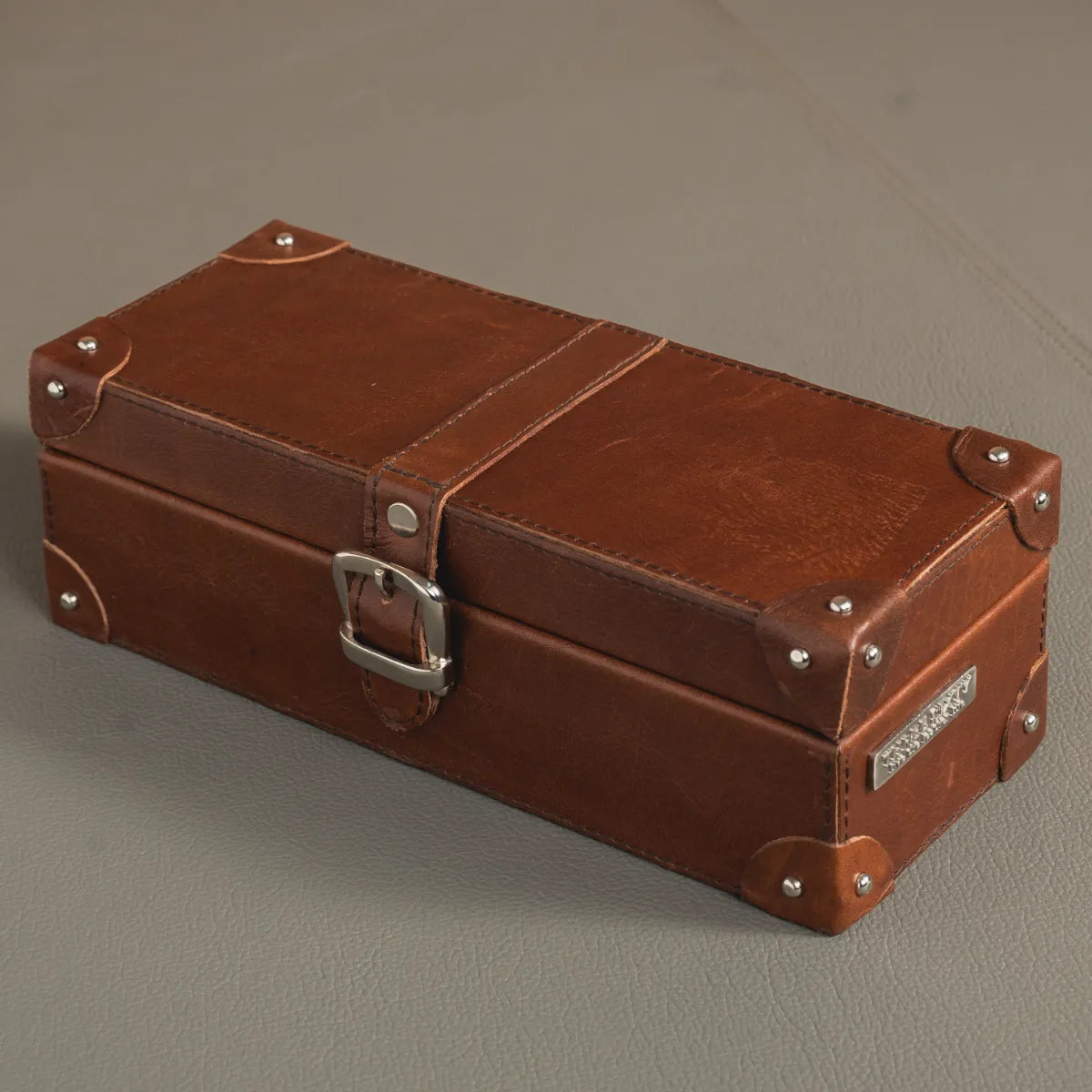 Watch Box of 4 Waxy Leather - Cognac