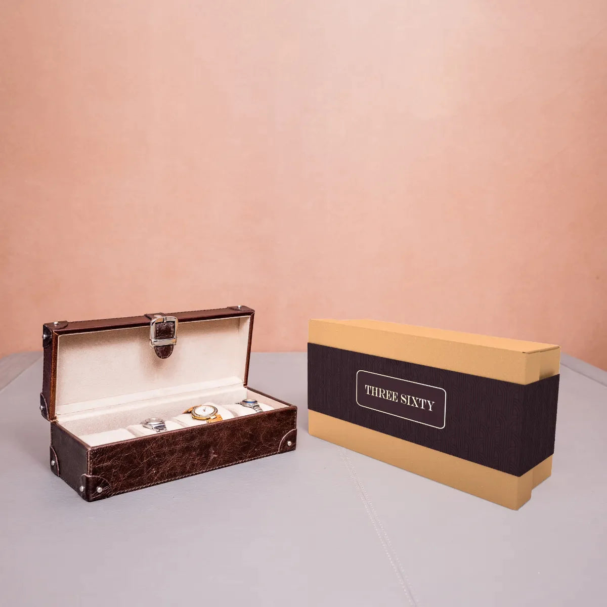 Eden Watch Box of 4 - Brown Croco