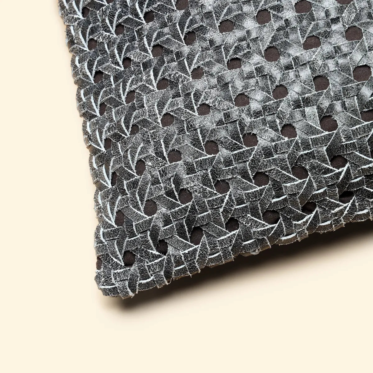 Weave Texture Leather Cushion-Grey