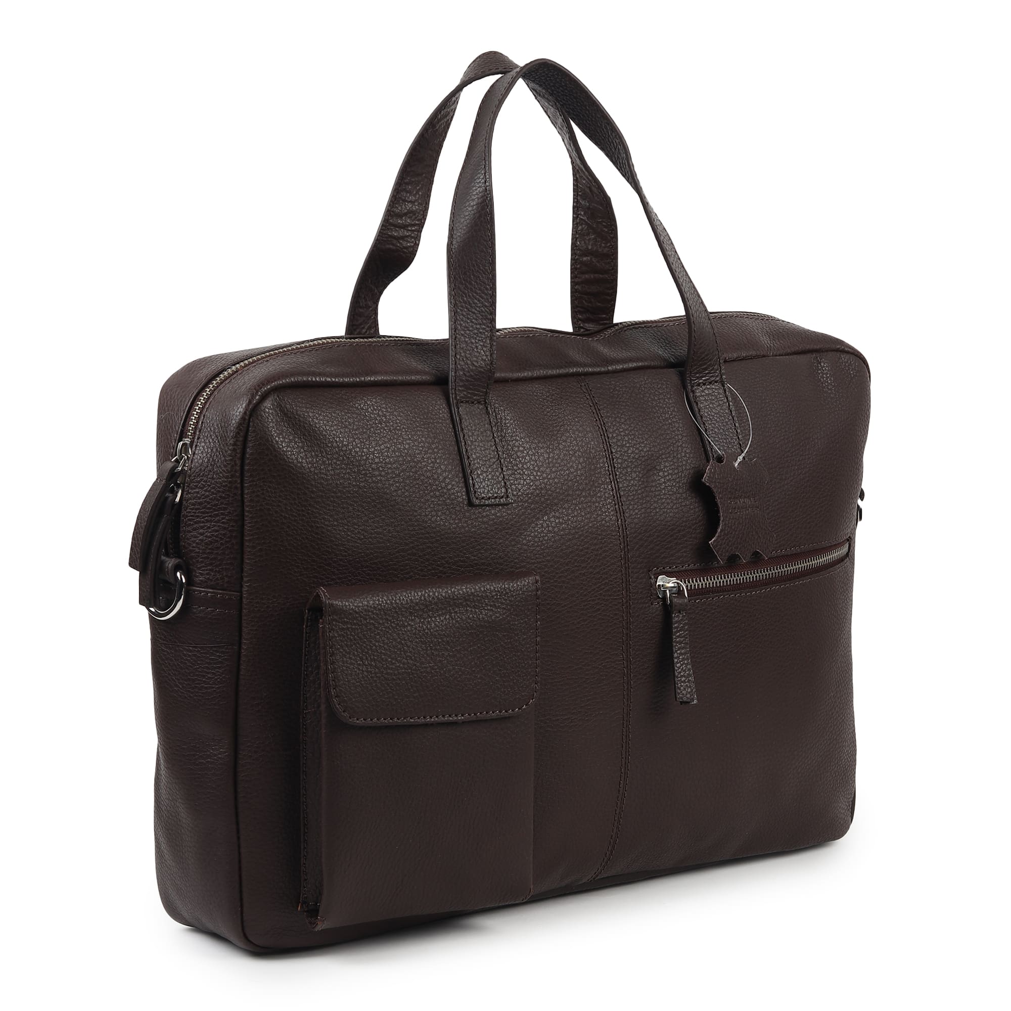 Weston 16 Inch Leather Laptop Bag Brown