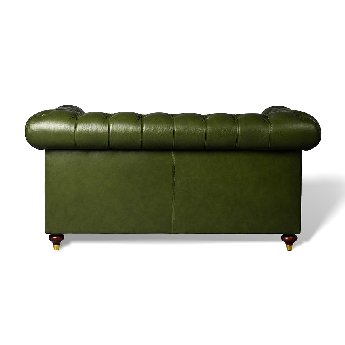 Chesterfield Genuine Leather Two Seater Sofa Olive Green