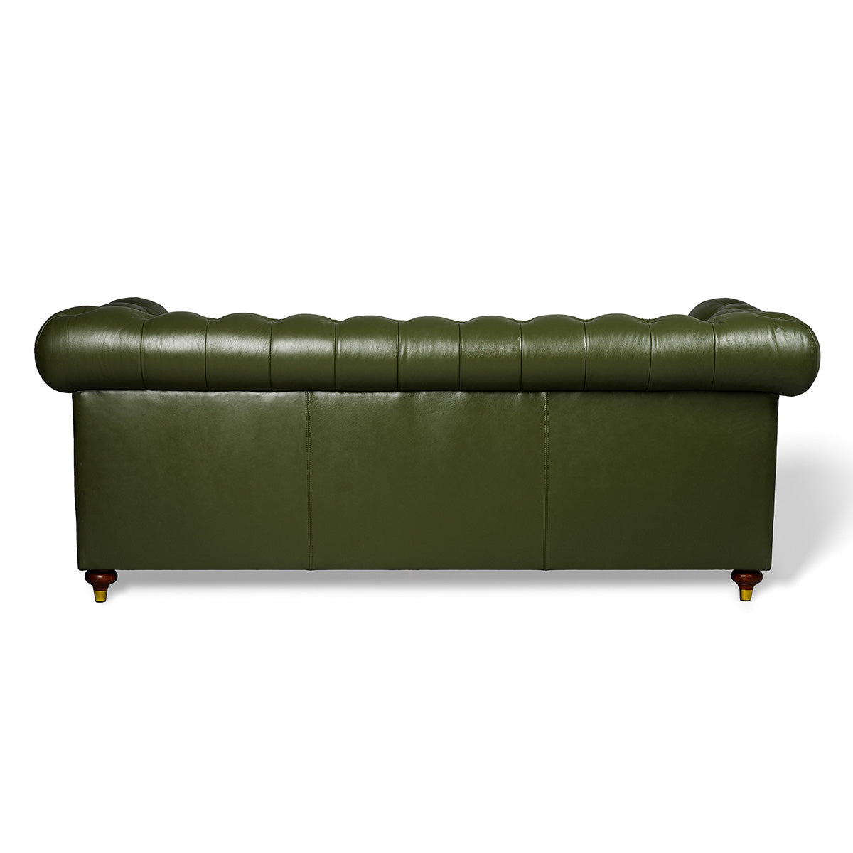 Chesterfield Genuine Leather Three Seater Sofa Olive Green