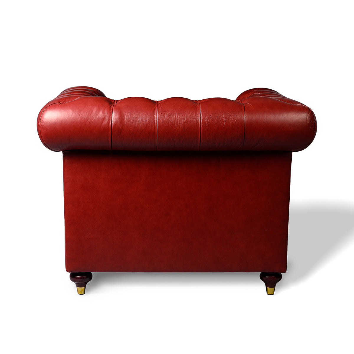 Chesterfield Genuine Leather Single Seater Sofa Red