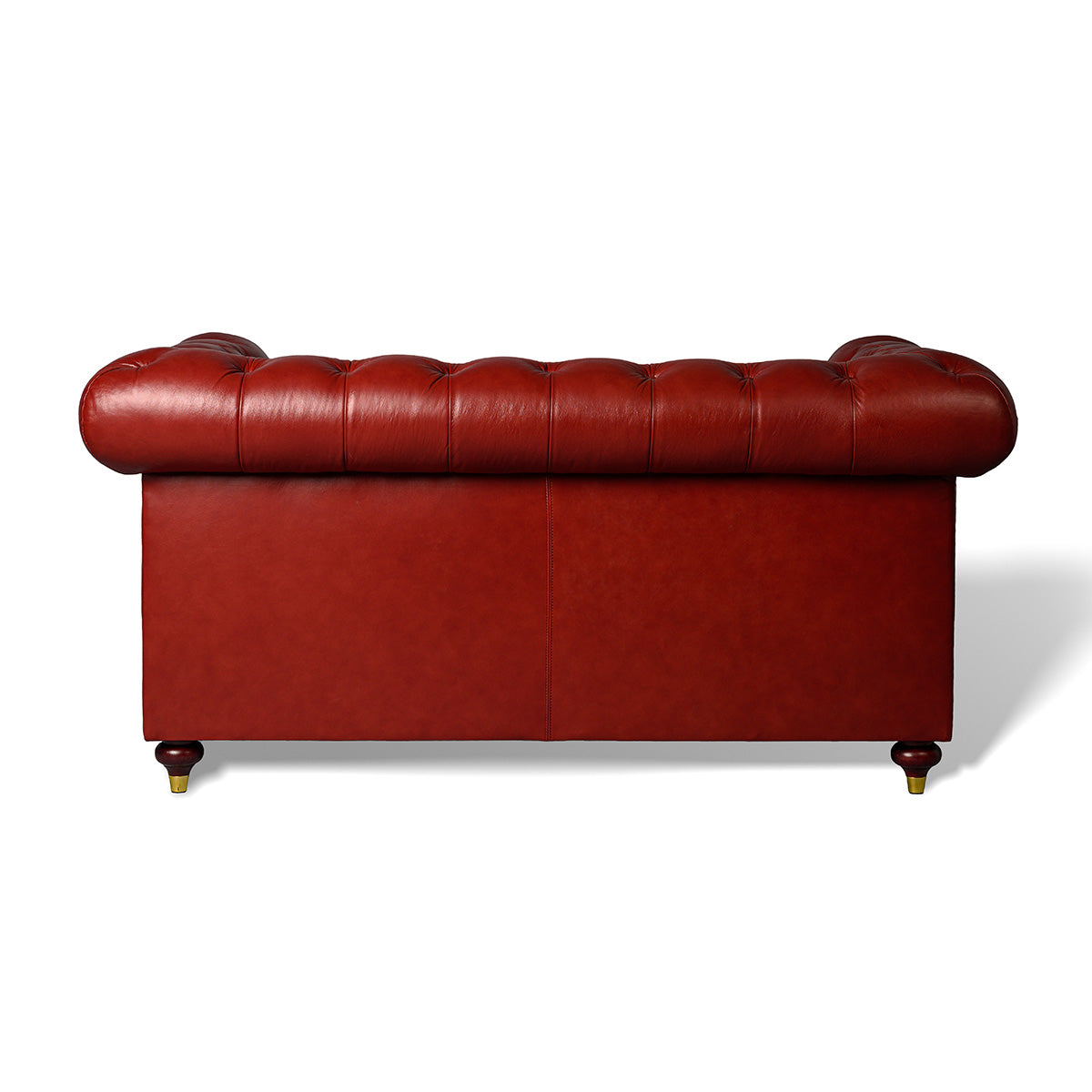 Chesterfield Genuine Leather Two Seater Sofa Red