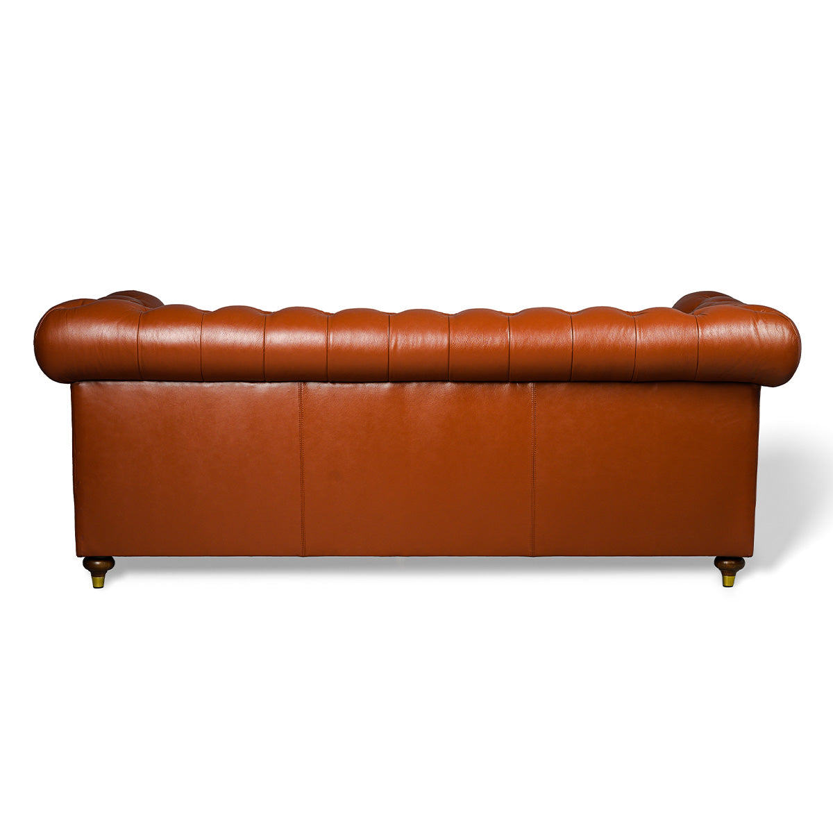 Chesterfield Genuine Leather Three Seater Sofa Cognac