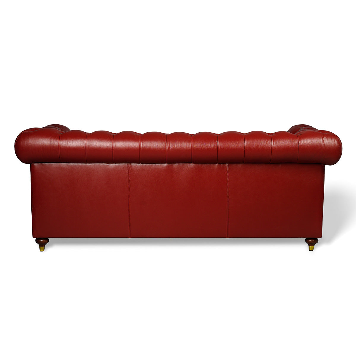 Chesterfield Genuine Leather Three Seater Sofa Red