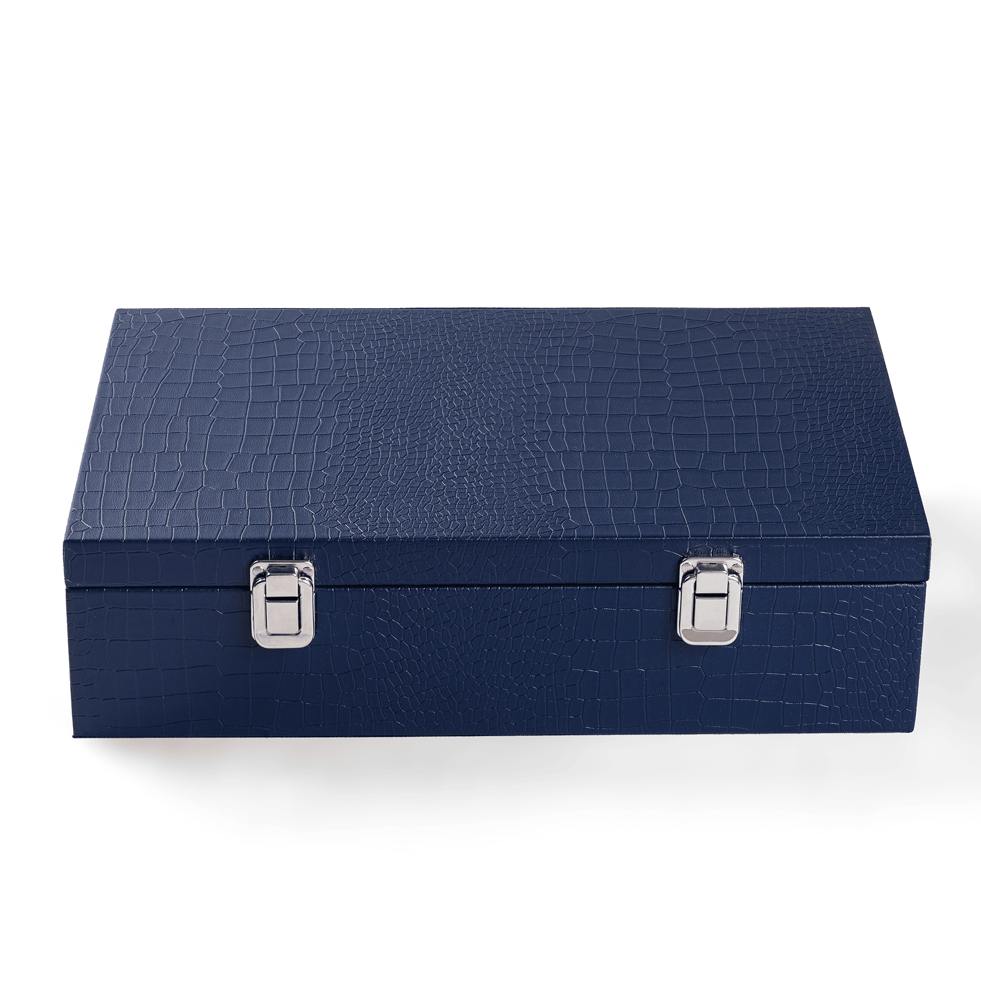 Multipurpose Storage Box Faux Leather Blue