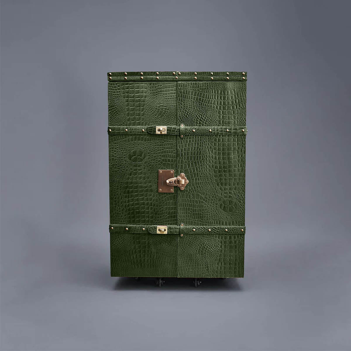 Panama Croco Medium Flap Open Bar Green