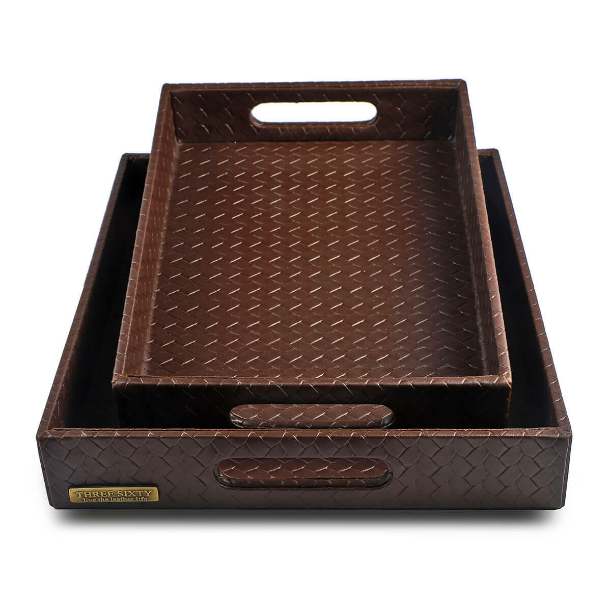 Entwine Multipurpose Trays Set Of 2 Brown