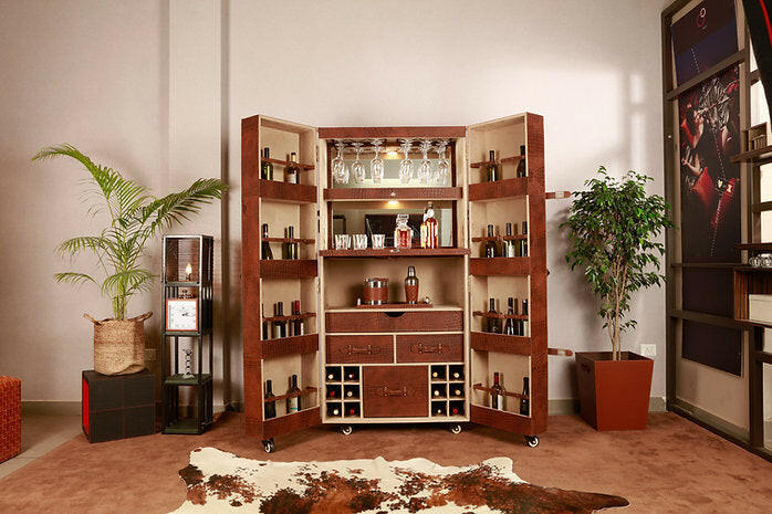 Artemis Croco Tall Leather Bar Tan
