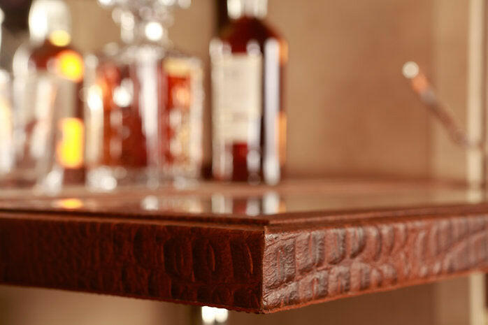 Artemis Croco Tall Leather Bar Tan
