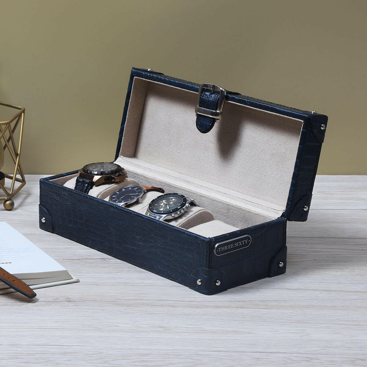 Eden Watch Box of 4 - Blue Croco