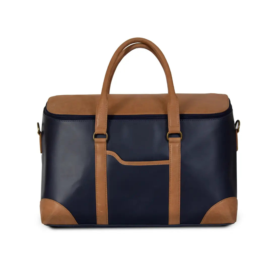 Duffle Bag Genuine Leather Blue & Brown