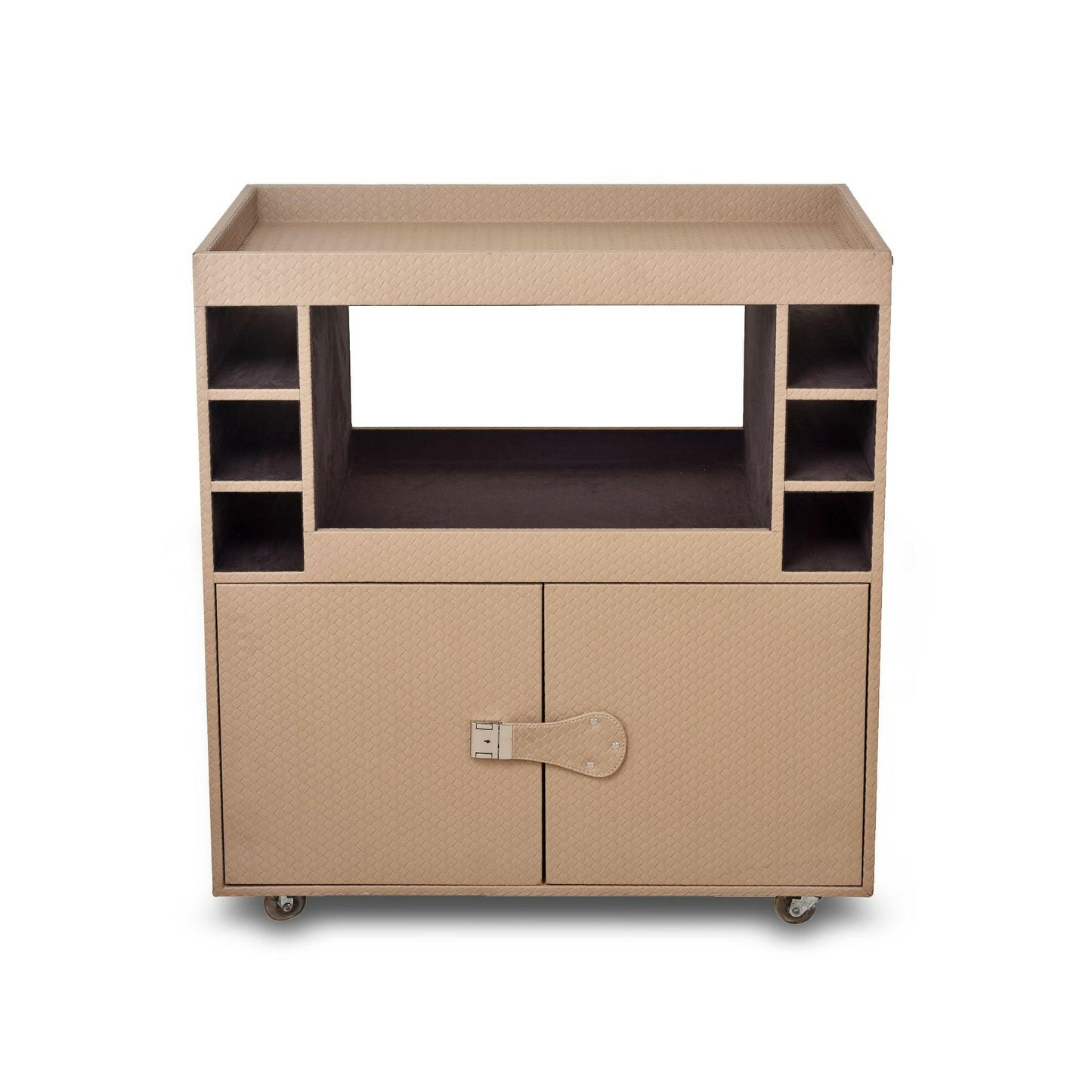Double Door Bar Trolley Beige
