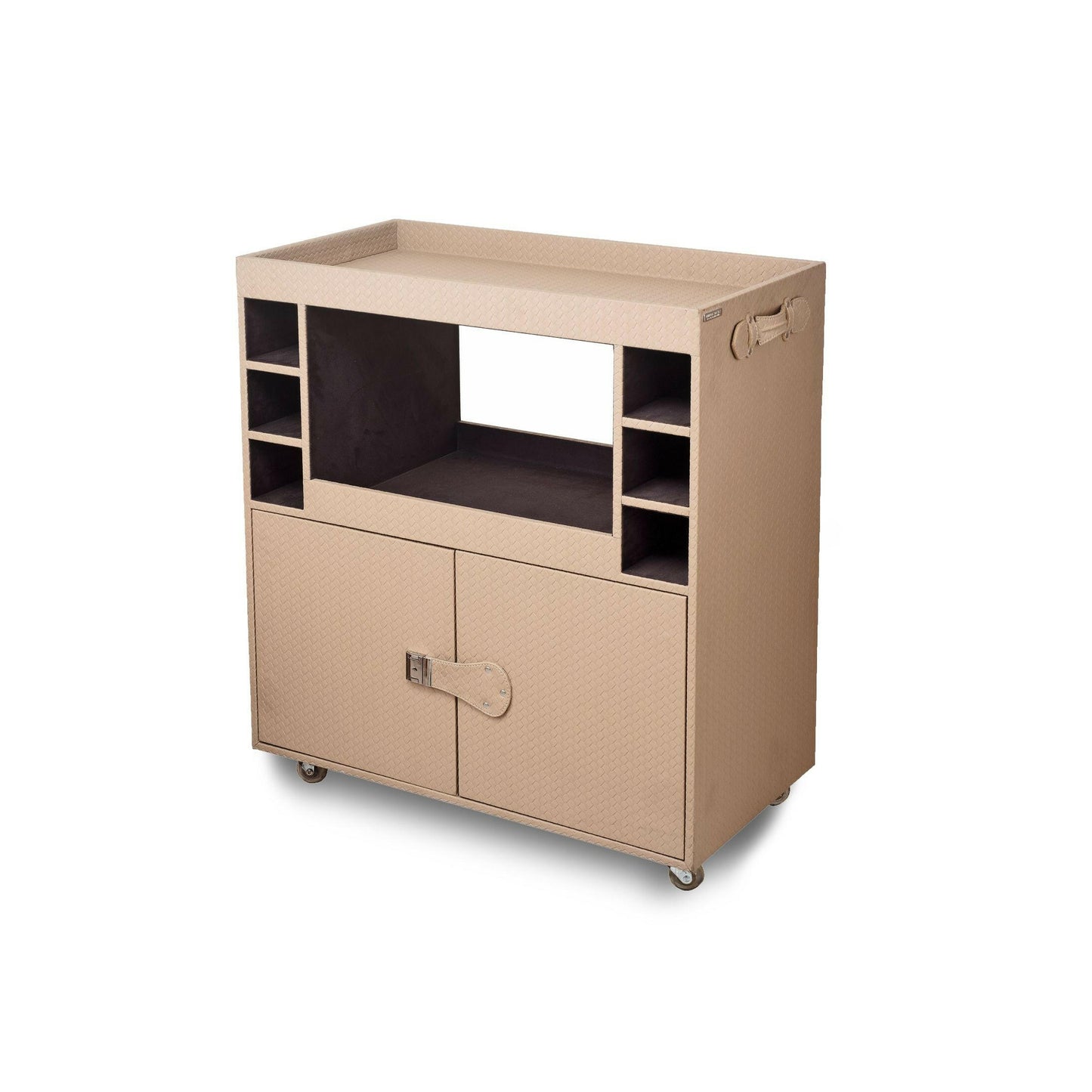 Double Door Bar Trolley Beige