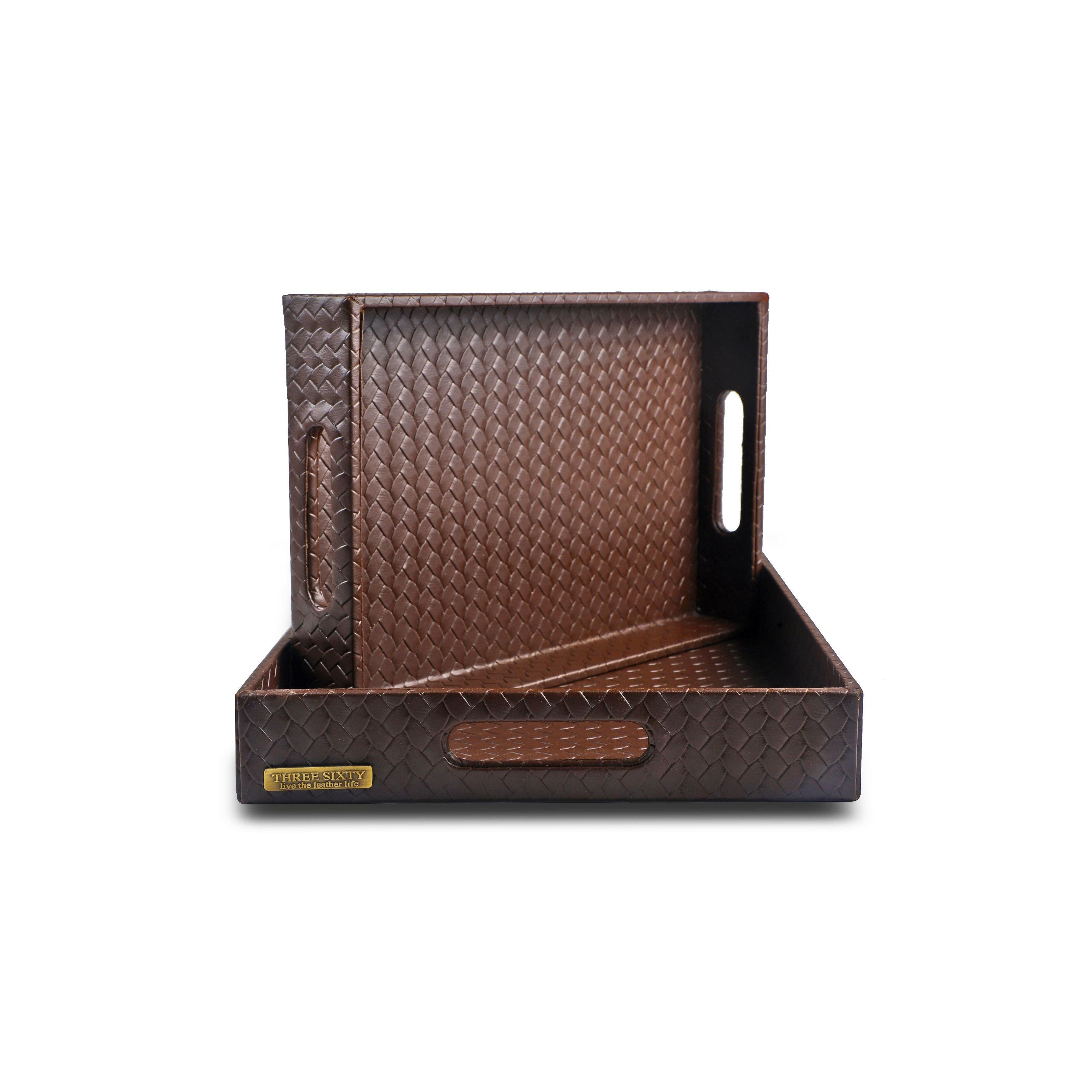 Entwine Multipurpose Trays Set Of 2 Brown