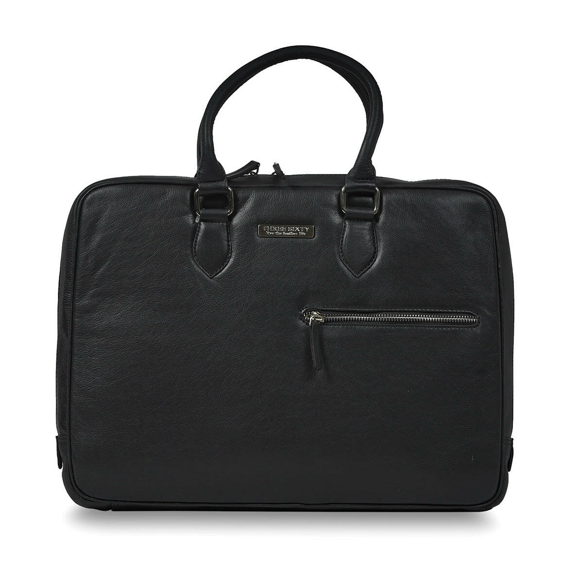 Genuine Waxy Leather Laptop Bag Black