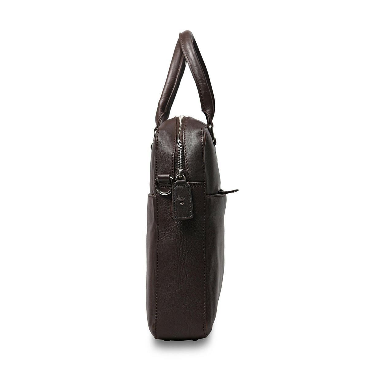 Genuine Waxy Leather Laptop Bag Brown