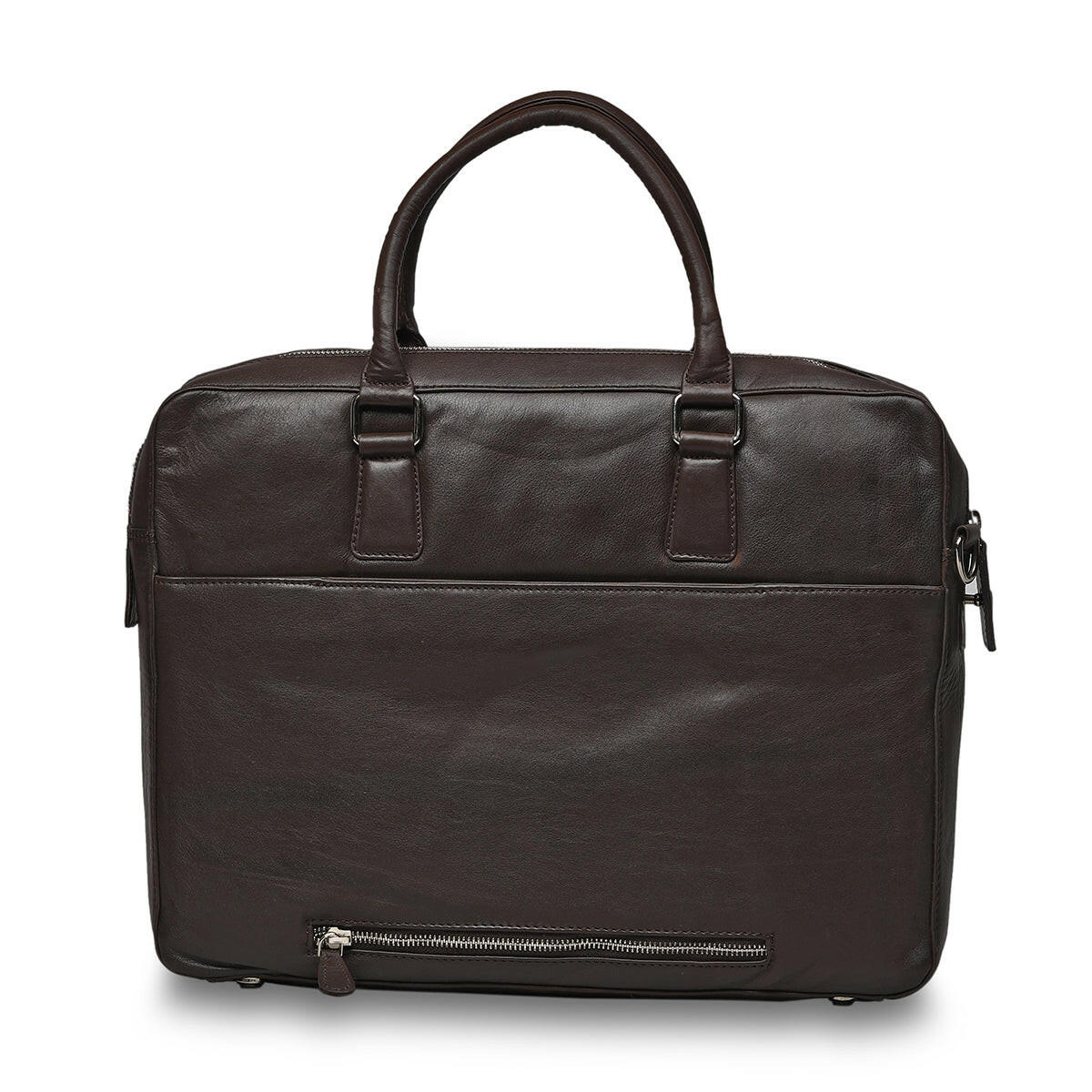 Genuine Waxy Leather Laptop Bag Brown