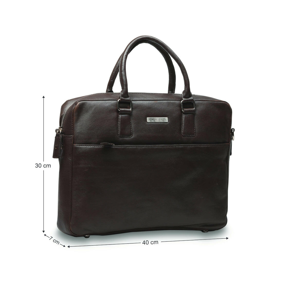 Genuine Waxy Leather Laptop Bag Brown