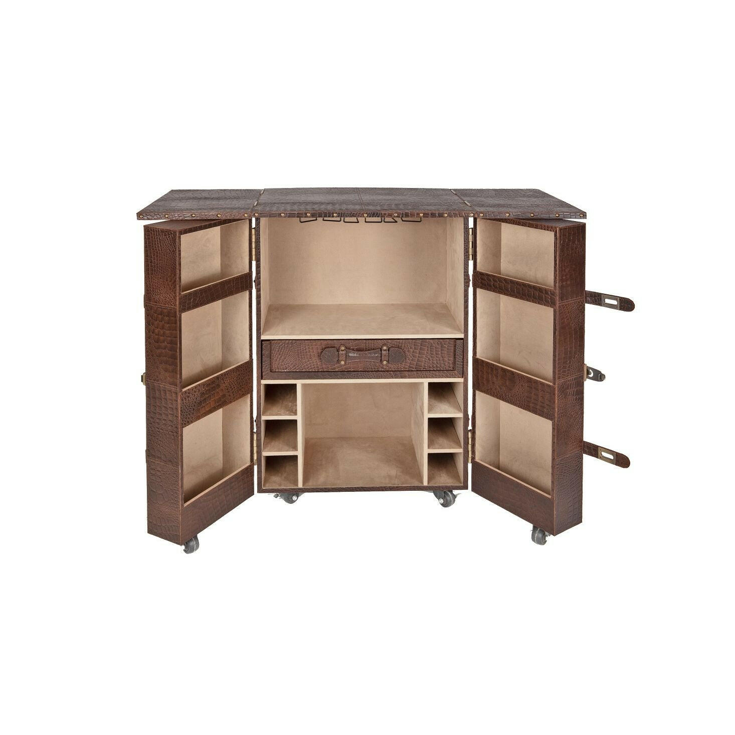 Panama Medium Flap Open Bar Brown