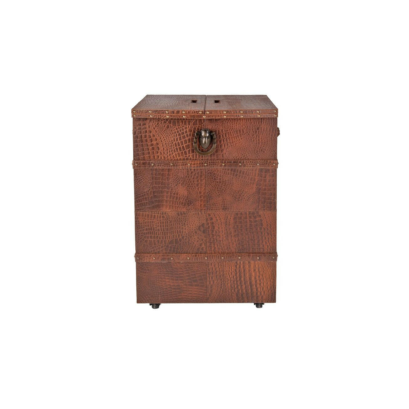 Panama Croco Medium Flap Open Bar Tan