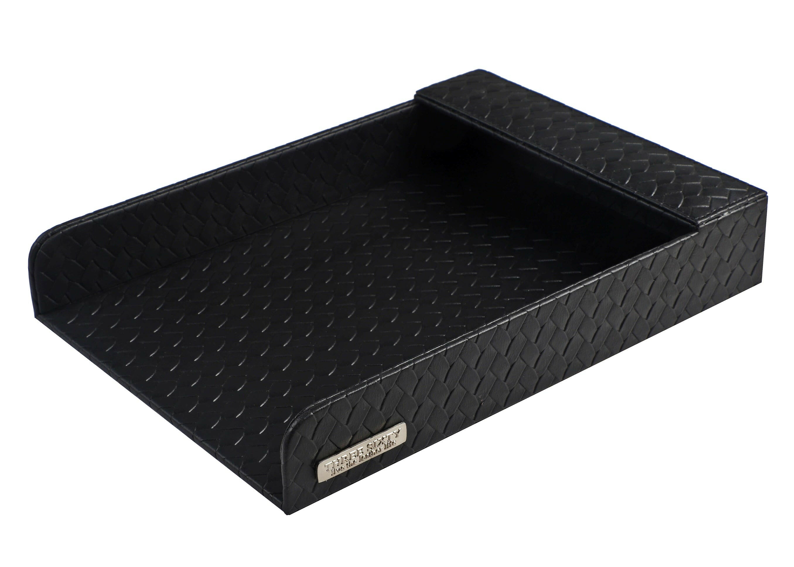 Entwine Paper Tray A4 in Faux Leather Black