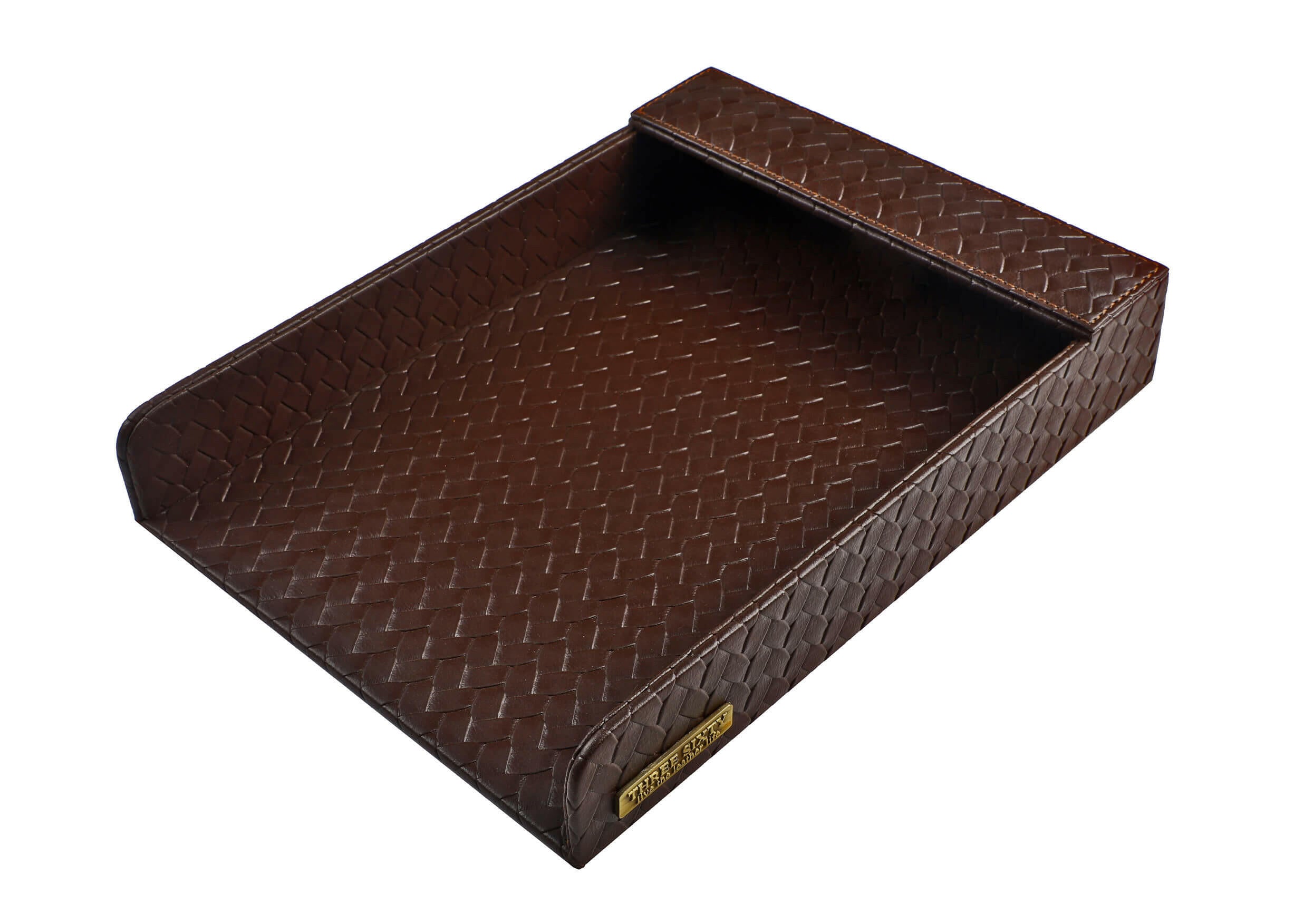 Entwine Paper Tray A4 in Faux Leather Brown
