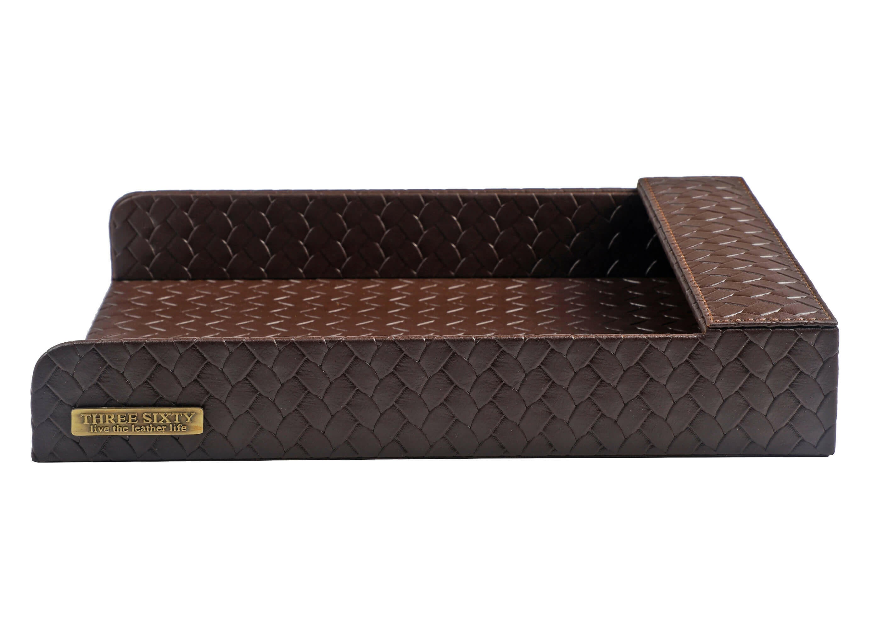 Entwine Paper Tray A4 in Faux Leather Brown