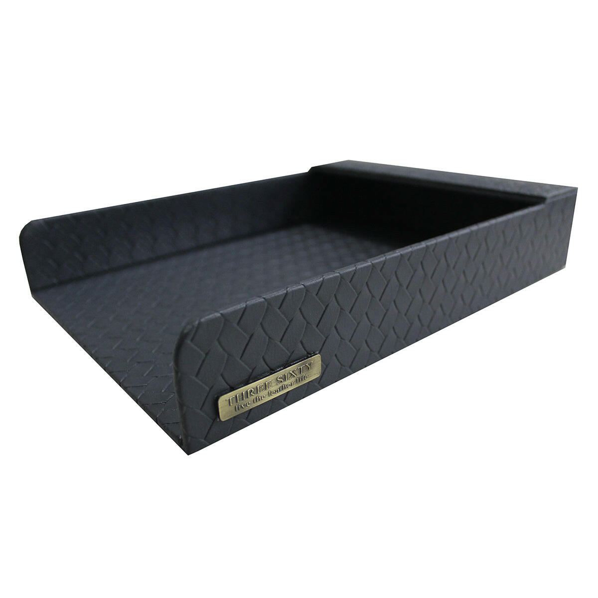 Entwine Paper Tray A4 in Faux Leather Grey
