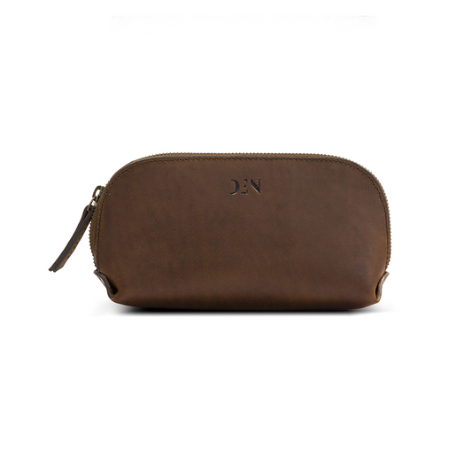 Pouch Bag Buff Crazy Horse Leather Brown