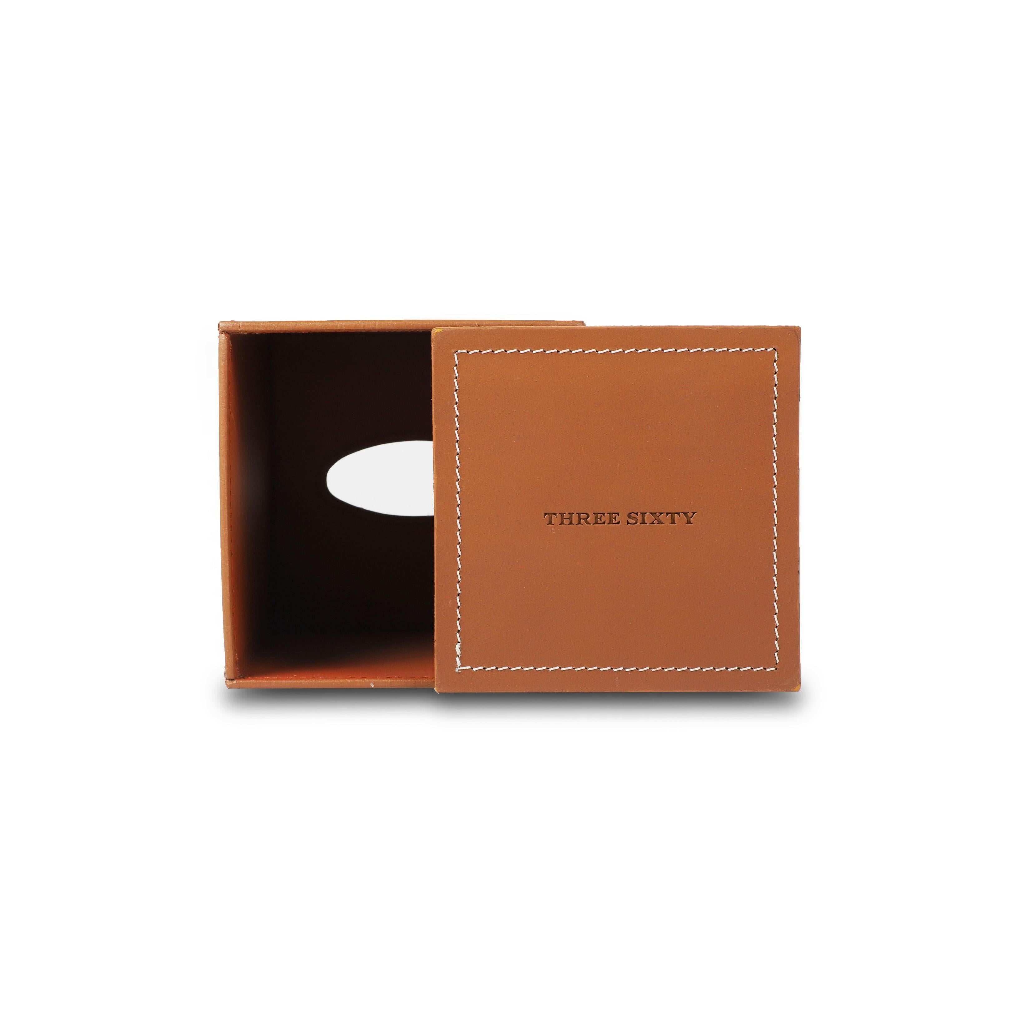 Modella High Tissue Box Holder Cognac