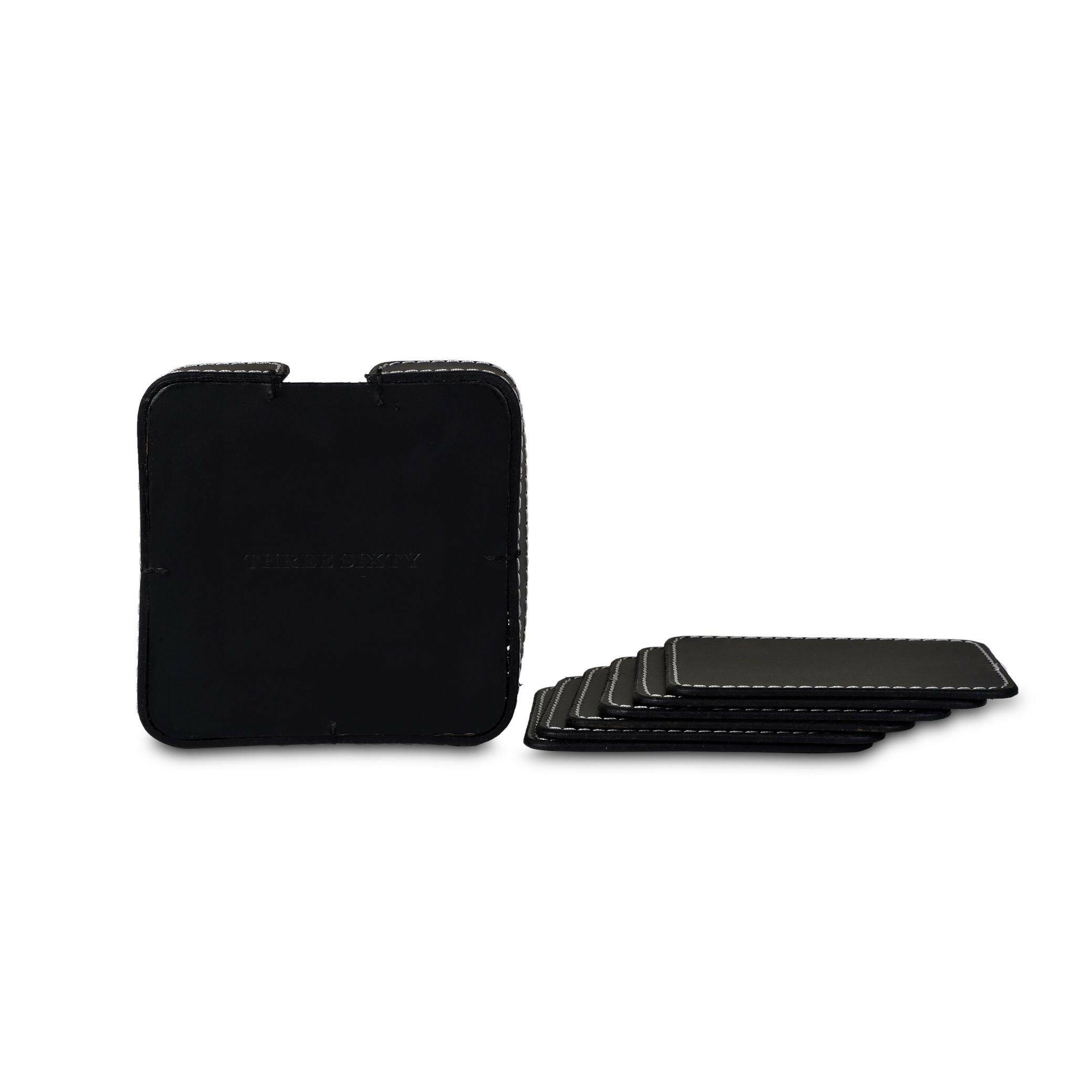 Modella Square Coasters Set Of 6 Black