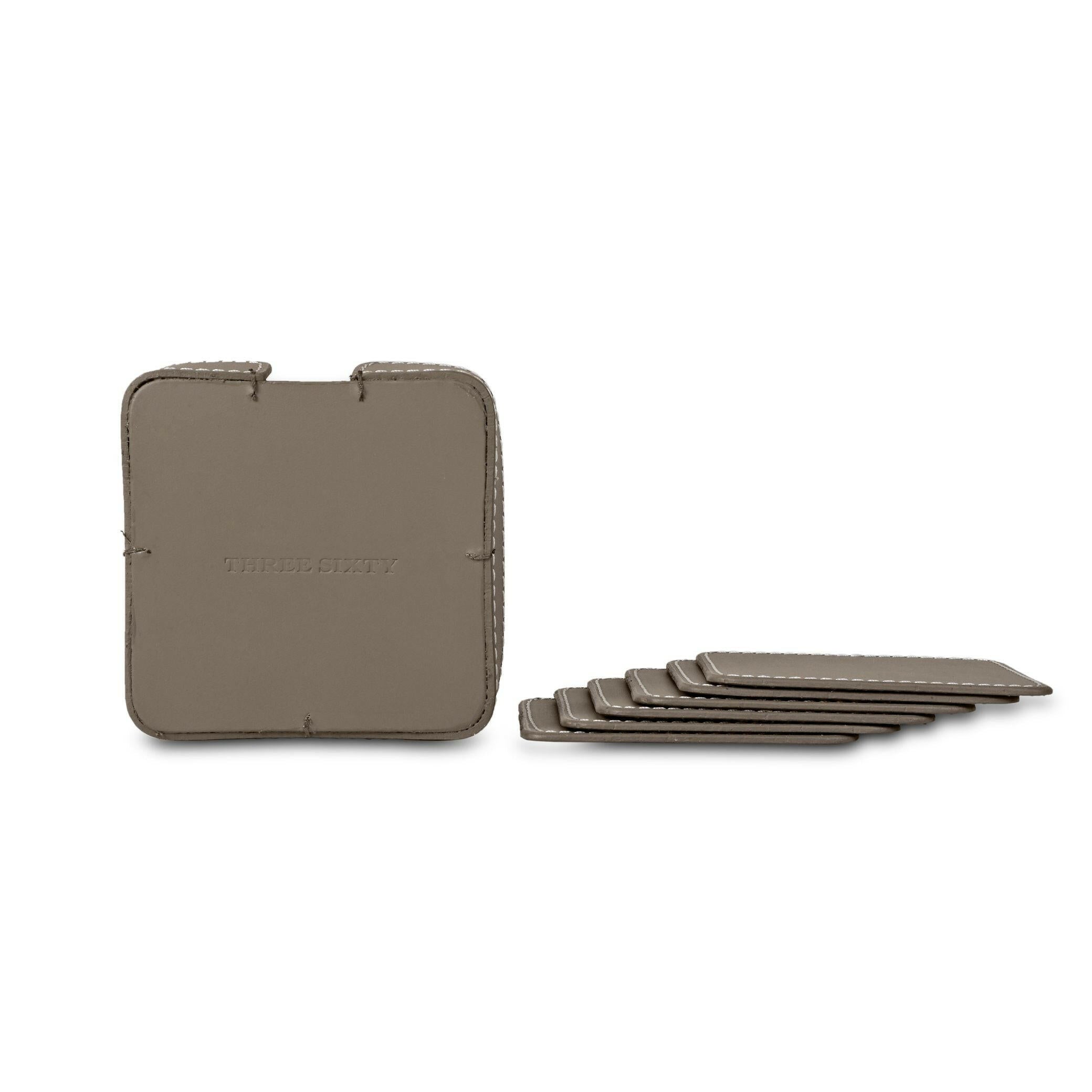 Modella Square Coasters Set Of 6 Taupe