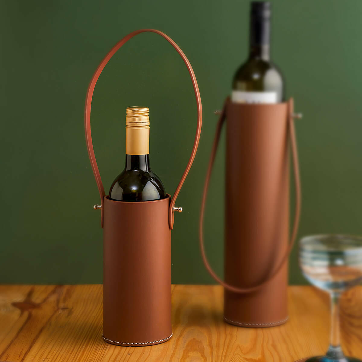 Modella Tall Single Wine Bottle Holder Cognac