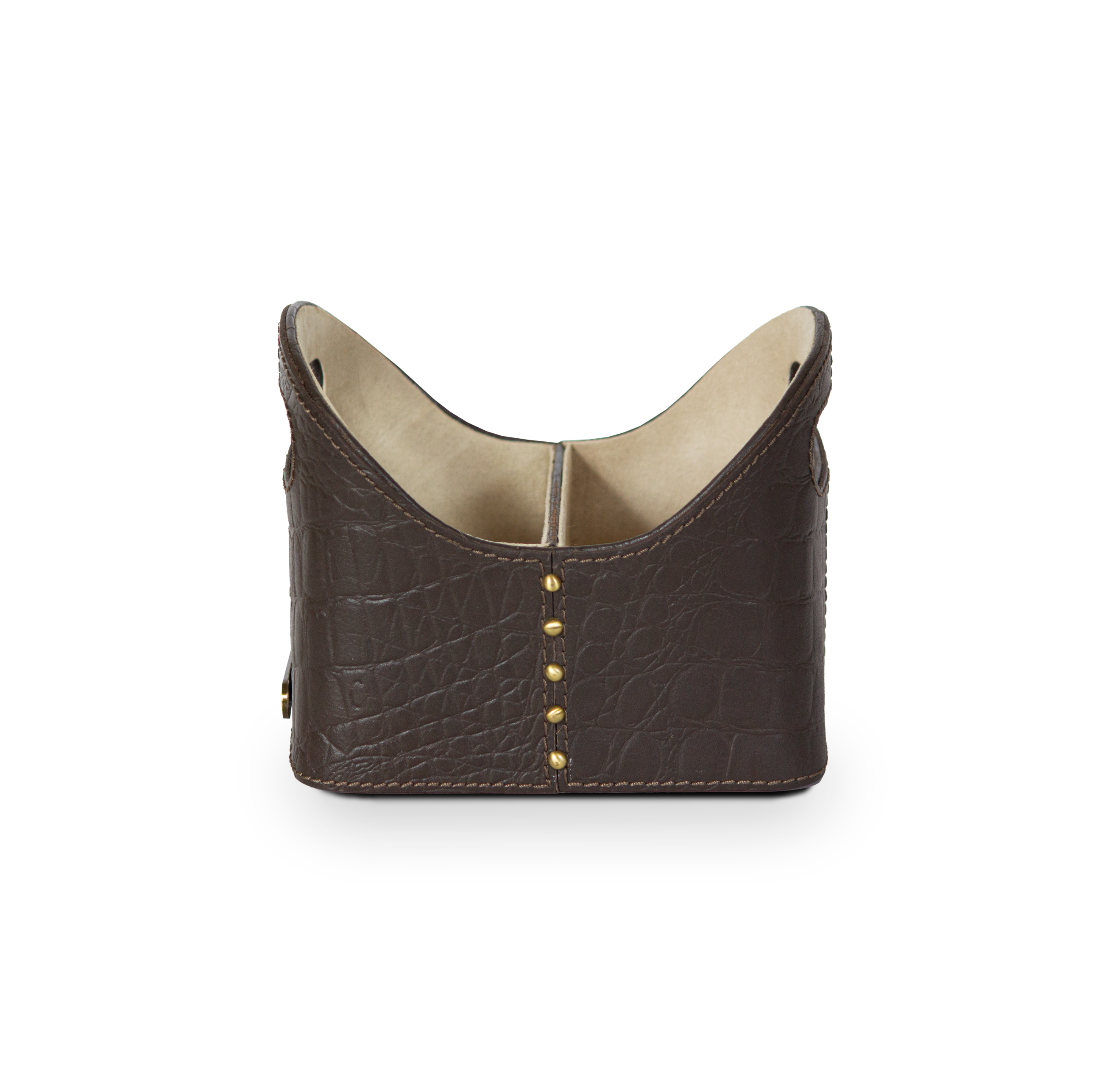 Eden Desk Organiser & Tissue Box Set Brown