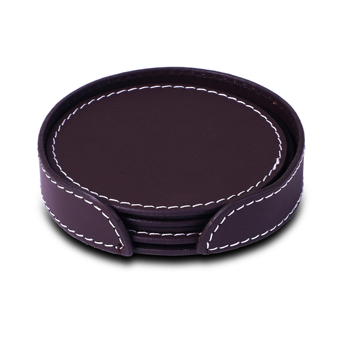 Modella Round Coasters Set Of 6 Bordeaux